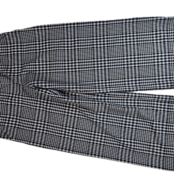 Trina Turk Pants Womens 2 Black Plaid Cropped Wide Leg Made USA 182508 Stretch - Picture 5 of 9